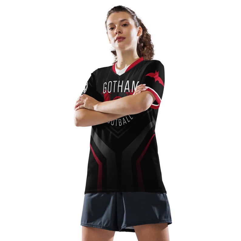 Bruce Wayne #22 Gotham Bats Football Club Recycled Unisex Sports Jersey