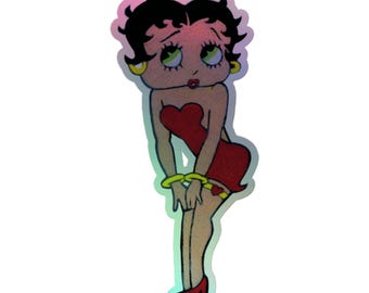 3", 4", 5.5" Holographic Betty Boop Drawing Pop Felix Sketch Designer Stickers