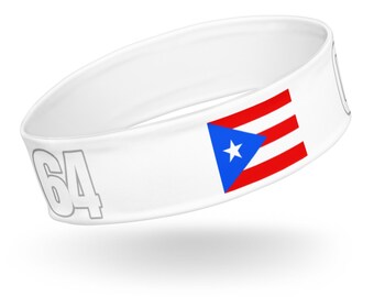 White Puerto Rico PR Boricua Benito Ocasio #64 w/Flag PopFelix Unisex Headband Jersey