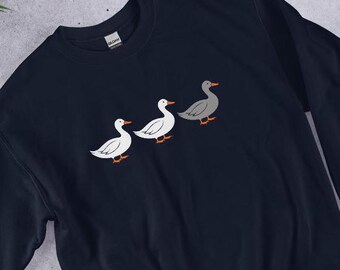 Duck, Duck, Gray Duck Graphic Print Unisex Pop Felix Sweatshirt - Five Colors