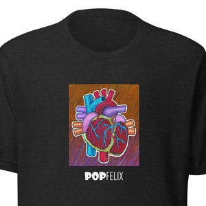 Anatomical Human Heart Drawing Unisex Pop Felix T-Shirt - Five Colors