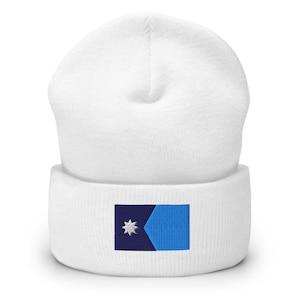 New Minnesota MN State Flag Embroidered PopFelix Designer Cuffed Beanie Hat - Four Colors.