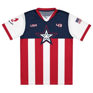 World War II USA Steve Rogers #43 'United We Win' Recycled Unisex Pop Sports Jersey