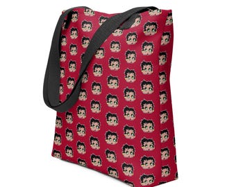 15" Carmine Red Betty Boop Head Sketch Drawing PopFelix Designer Tote Bag