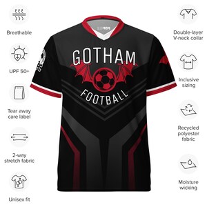 Bruce Wayne #22 Gotham Bats Football Club Recycled Unisex Sports Jersey