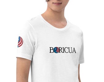 Boricua Puerto Rico Flag Yin Yang Unisex Pop Felix T-Shirt - Two Colors