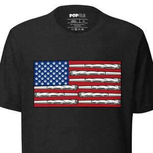 Rood, wit, blauw United States of Cannabis Marihuana Pot Leaf/Joint American Flag Unisex Pop Felix Designer T-shirt T-shirt - vijf kleuren
