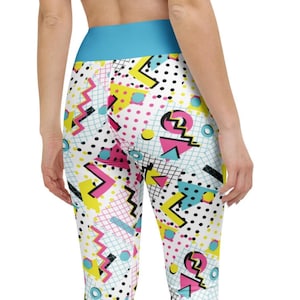 Retro 80-tals festmönster Pop Felix designer yogaleggings