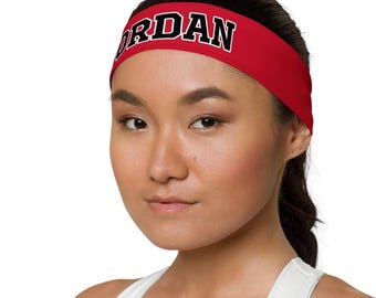 Red/Black Chicago Basketball Throwback Jordan #23 PopFelix Historical Unisex Headband Jersey