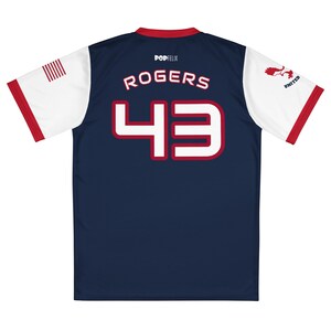 World War II USA Steve Rogers #43 'United We Win' Recycled Unisex Pop Sports Jersey