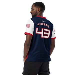 World War II USA Steve Rogers #43 'United We Win' Recycled Unisex Pop Sports Jersey