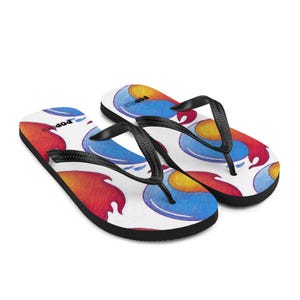 Chanclas con estampado Yin Yang de fuego y agua