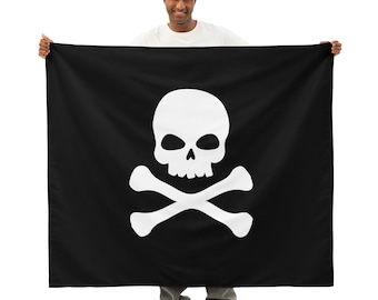 ドクロと骨の海賊旗：カスタムバイクタペストリー - Etsy 日本