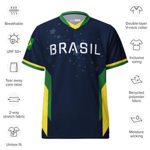 Reimagined Navy Brazil Team Pele #10 Brasil PopFelix Historical Designer Unisex Sports Jersey