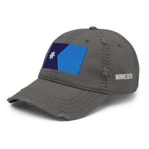 Distressed Minnesota MN New State Flag Embroidered PopFelix Designer Hat - Four Colors