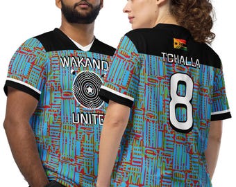 Wakanda United FC King T'Challa #8 PopFelix Fictional Designer Unisex Sports Soccer Jersey