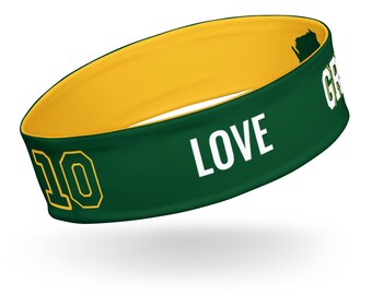 Green Bay Wisconsin Football J. Love #10 PopFelix Unisex Headband Jersey - Reversible