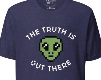 Retro 90's Nineties The Truth is Out There X-Files Pixelated Alien Pop Felix Designer Unisex Tee T-Shirt
