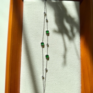 Elegant Green Guatemalan Jade Bracelet | Natural Jadeite| Adjustable Sterling Silver Chain | Symbolize Calm & Balance