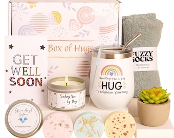Get Well Soon Gift Box, Recovery Care Package, Cozy Comfort Basket