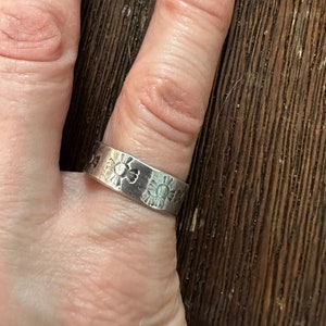 Sterling Silver Hand Stamped Southwestern Sun Ring