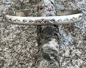 Sterling Silver Hand Stamped Cuff Bracelet