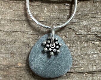 Beach Stone and Sterling Silver Necklace