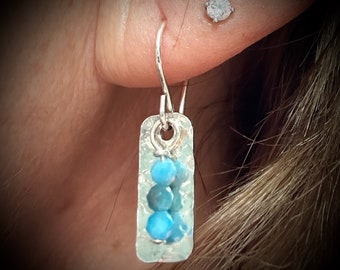 Apatite and Sterling Silver Dangle Earrings