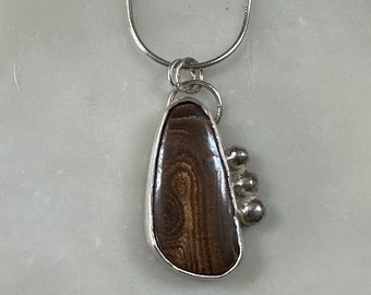 Jasper and Sterling Silver Pendant Necklace