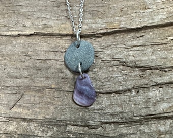 Wampum and Beach Stone Necklace
