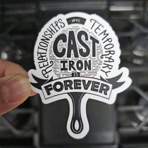 Adesivo engraçado de cozinha para presentes de ferro fundido para chefs e amantes da comida Adesivo para amantes da comida Adesivo para garrafa de água Stanley Kindle