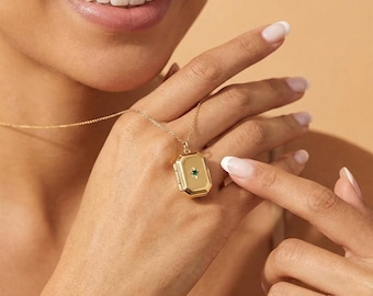 Personalized Photo Locket Necklace • Sterling Silver Heart Keepsake Jewelry