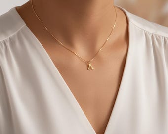 Personalized Initial Necklace | 18K Gold or Sterling Silver Letter Pendant