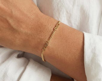 Personalized Name Cuban Link Bracelet, Stainless Steel Custom Jewelry