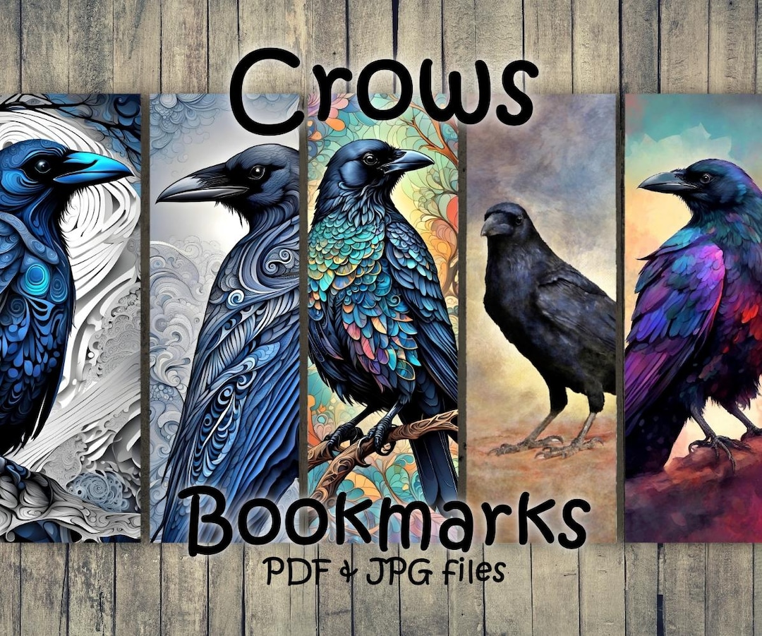 Bookmarks, Crow Bookmarks, Raven Bookmarks, Black Birds, Printable ...