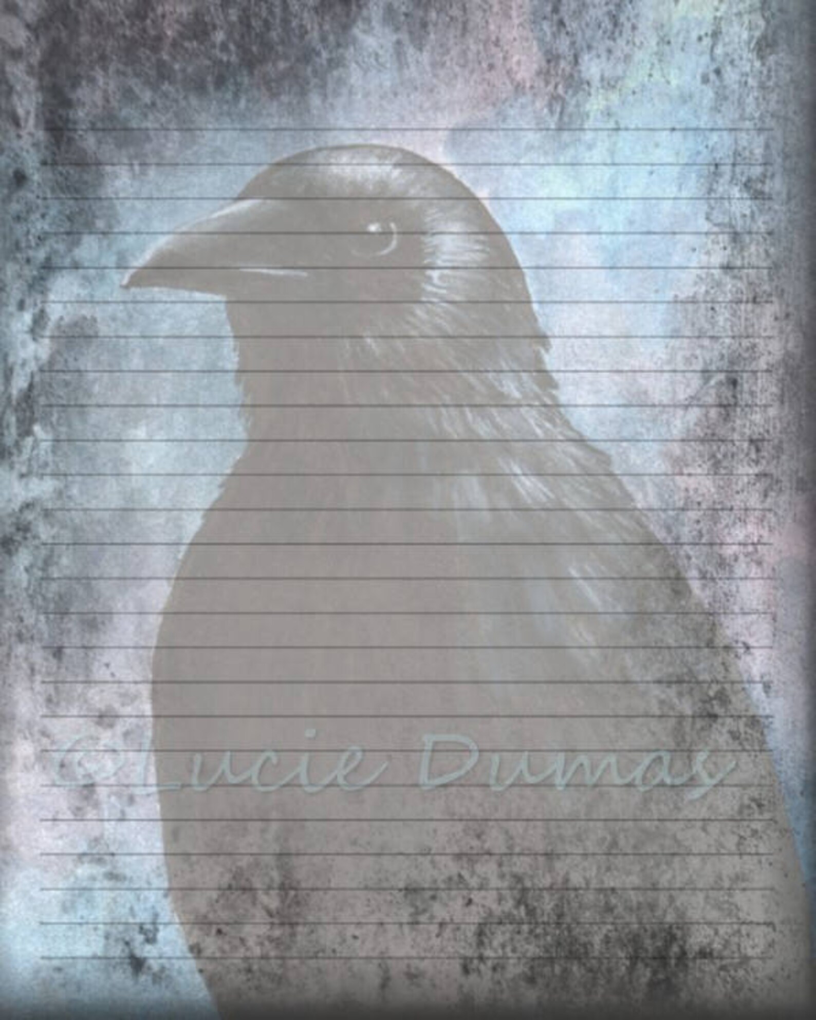 Digital Printable Journal Page Bird 59 Crow Raven Stationary 8.5x11 ...