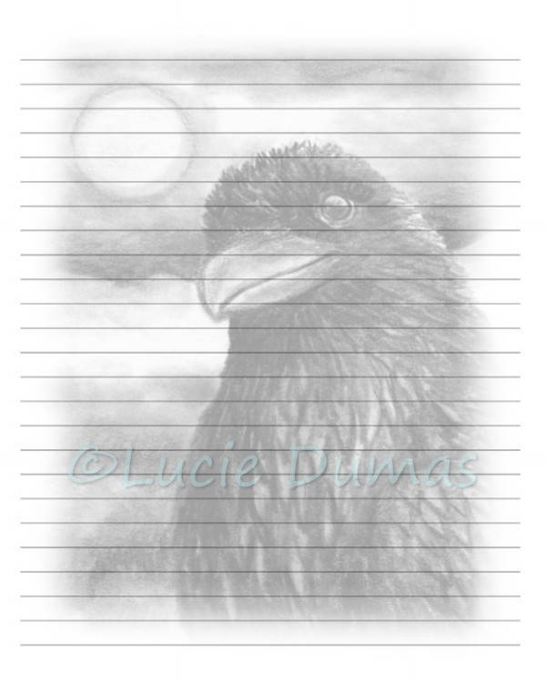 Digital Printable Journal Writing Lined Page Bird 64 Crow Raven ...