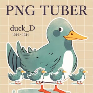 PNGtuberアヒル、pngtuberガチョウ、すぐに使えるストリーマーアバター、Twitch用、pngtuber YouTube用、pngtuber Vtuber用、ストリーミング、