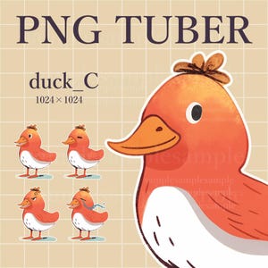 PNGtuberアヒル、pngtuberガチョウ、すぐに使えるストリーマーアバター、Twitch用、pngtuber YouTube用、pngtuber Vtuber用、ストリーミング、