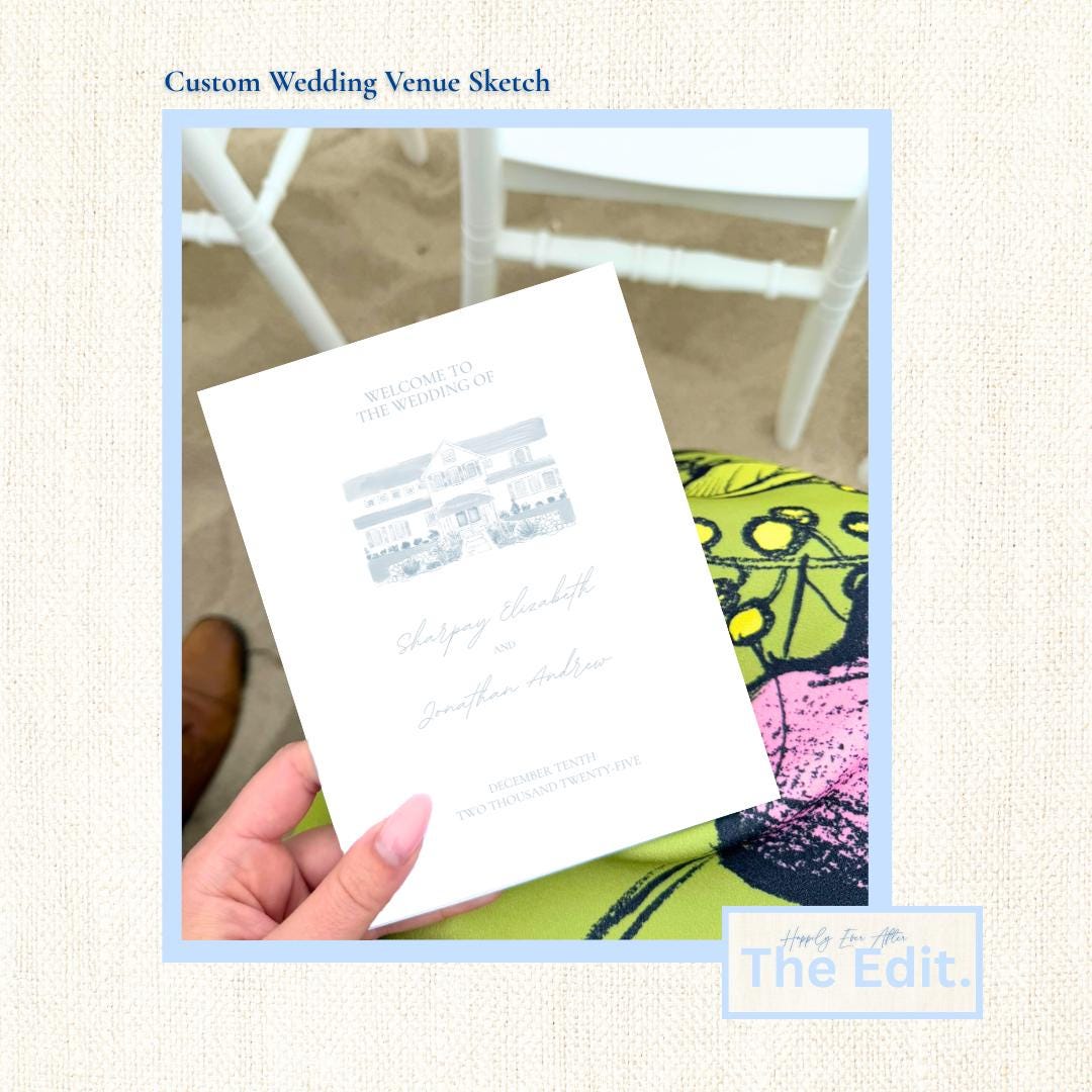 Custom Wedding Venue Illustration – Digital Sketch for Invitations ...