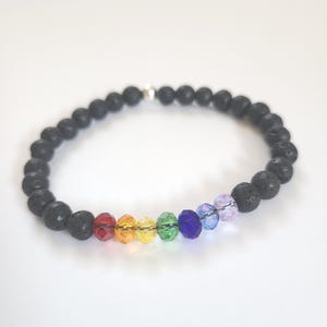 Chakra Lava Bracelet Black Crystal Spiritual Jewelry Energy Healing Meditation Band Yoga Accessory Stone Bracelet Charm Design Crystal Gift