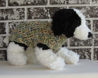 Dog sweater, xs pet sweater, small dog sweater, classic dog sweater, blue-green multi color dog sweater