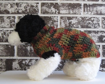 Fall colors dog sweater, med dog sweater, l dog sweater, crochet dog sweater