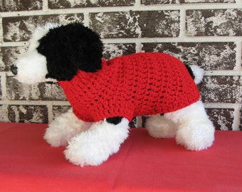 Dog sweater, red dog sweater, medium dog sweater, large dog sweater, crochet dog sweater, classic dog sweater