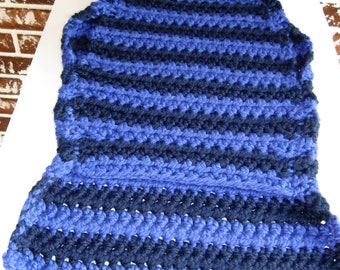 Dog sweater in cobalt blue and blue stripes, large breed dog sweater, big dog sweater