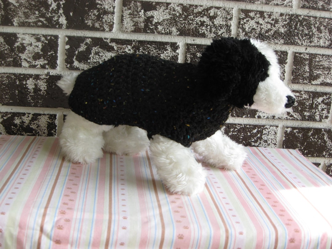 Black Fleck Dog Sweater, Med Black Dog Sweater, Large Black Dog Sweater