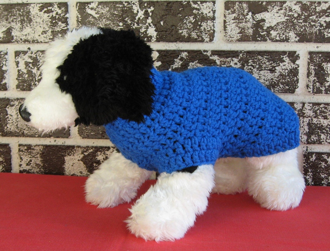 Blue Dog Sweater, Medium Dog Sweater, Large Dog Sweater, Crochet Dog
