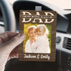 Custom Photo Car Visor Clip, Father&#39;s Day Gift for Dad, Dad Gift from Kid, Personalized Gift for Grandpa, Car Lover Gift with Picture