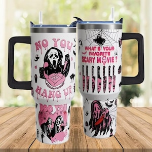 Horror Movie Friends Tumbler, Horror Halloween Tumbler 40oz, Spooky Movie Coffee Cup, Halloween Gifts For Men Women TFMT21072501