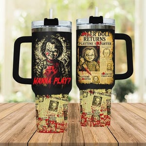 Horror Movie Friends Tumbler, Scary Movie Halloween Tumbler 40oz, Spooky Movie Lovers Gift, Spooky Season, Horror 40oz cup TFMT24072510